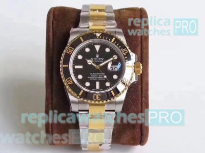 Rolex Noob Factory 3135 Replica Submariner Black Dial 2-Tone Watch